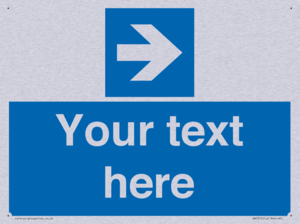 Custom Directional signage blue right arrow 